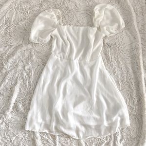 White Women's Puff Short Sleeve...